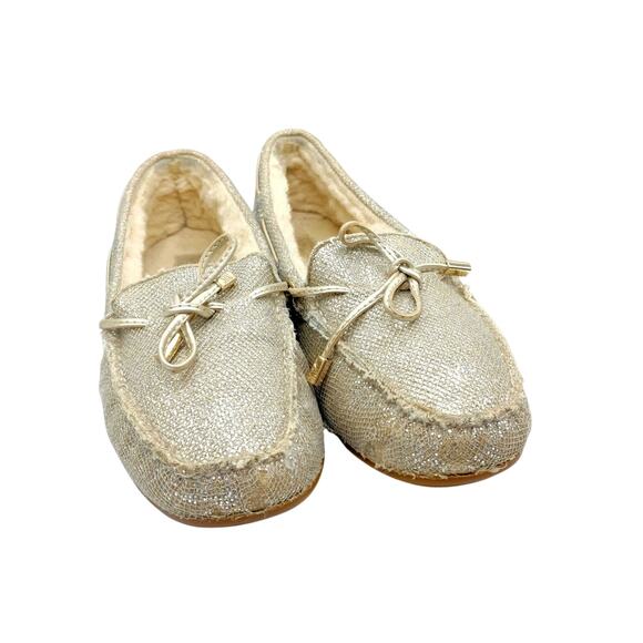 Michael Kors Sutton Shearling Moccasin Slippers – Champagne Mesh - Chalet Chic - Picture 6 of 16